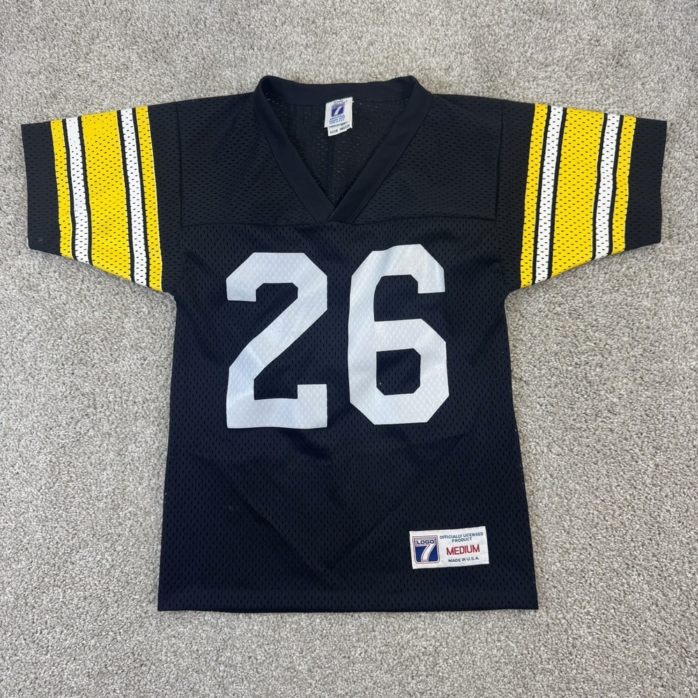 Logo‎ 7 Pittsburgh Steelers Football Jersey Men's Medium #26 Black Rod Wooson